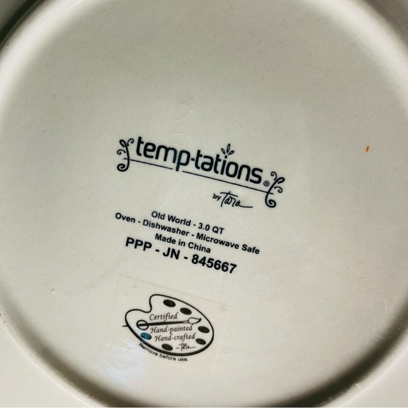 Temp-tations Tara old world floral stacking bowls pans lid 1qt 2qt 3 qt broken - Picture 7 of 9